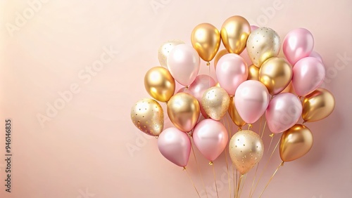 Wallpaper Mural Pastel pink and gold balloons isolated on background for elegant and festive designs Torontodigital.ca