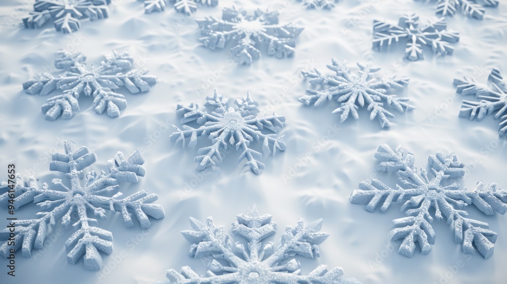 Snowflakes on Soft White Background Snowflakes on Soft White Background