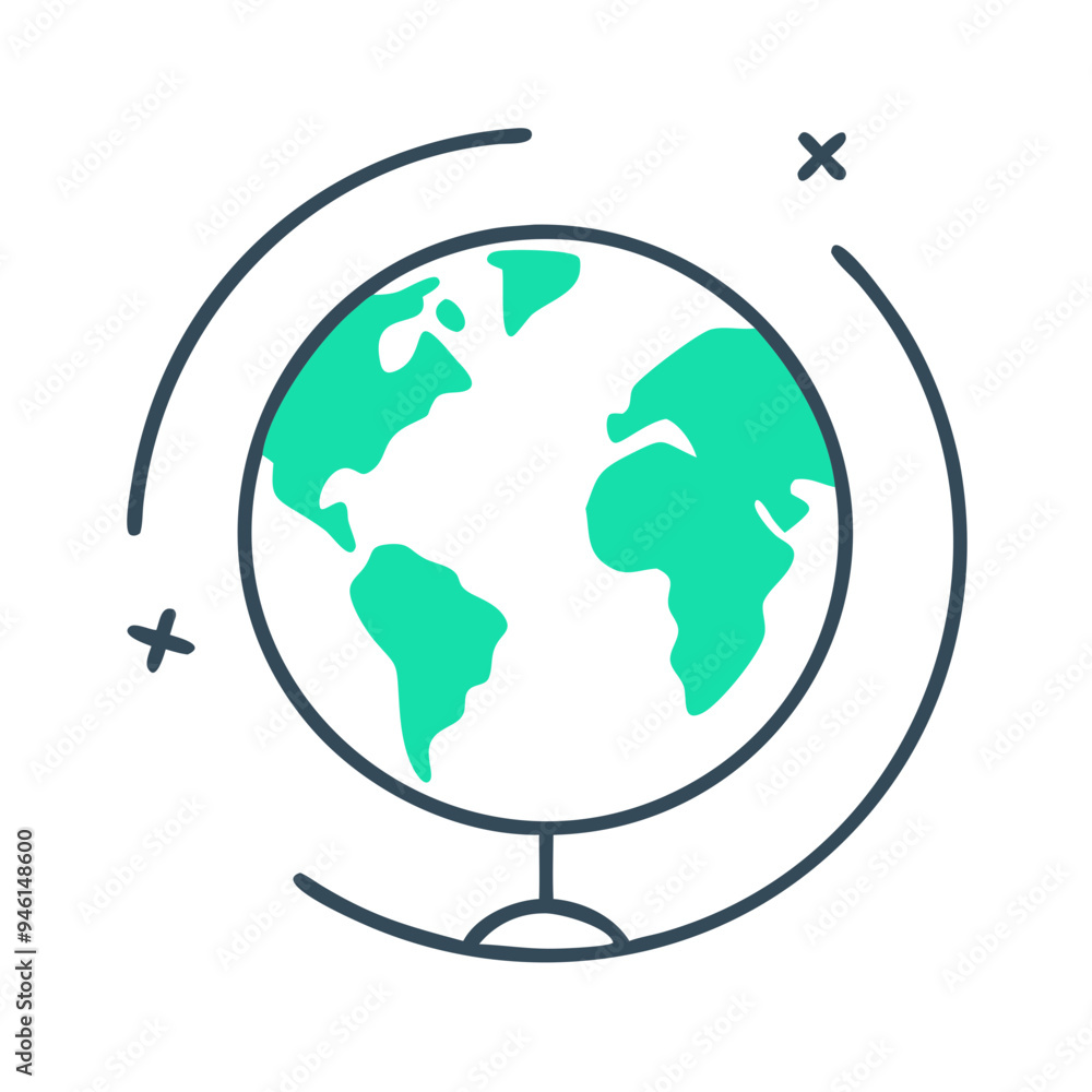Globe Icon in Green Globe Icon in Green