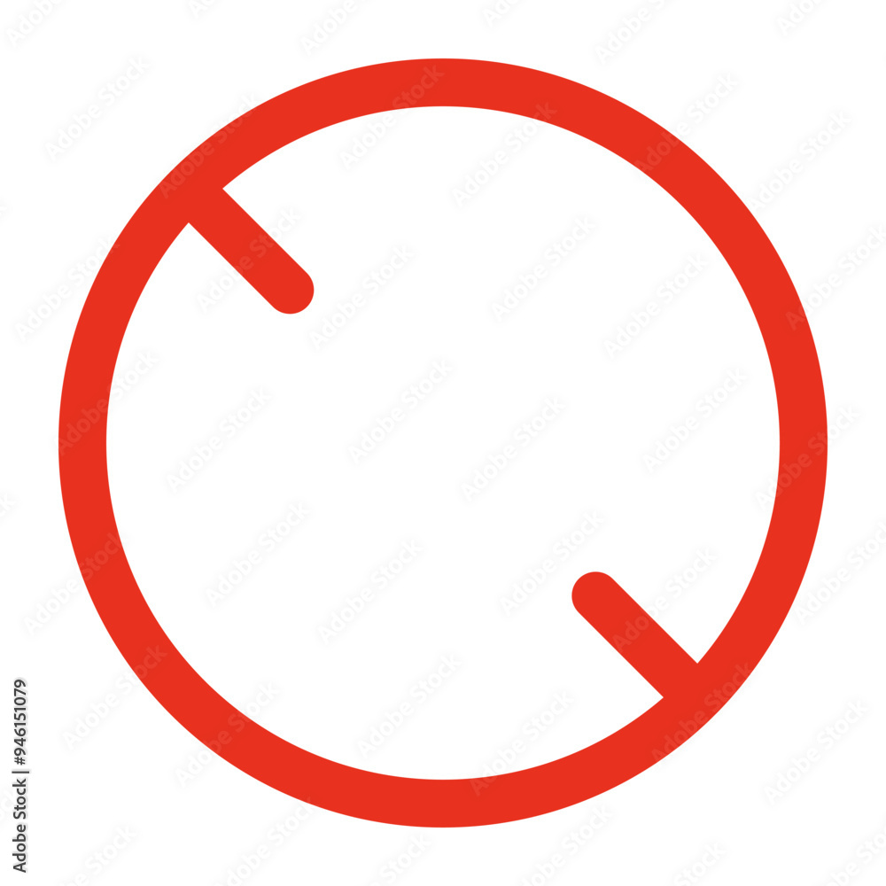 Forbidden circle sign, ban or danger icon. Prohibition red symbol. Red circle with torn cross line. Restriction, caution, stop. Vector isolated illustration Forbidden circle sign, ban or danger icon. Prohibition red symbol. Red circle with torn cross line. Restriction, caution, stop. Vector isolated illustration