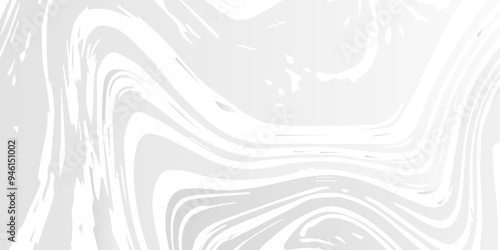 White and grey liquid marble pattern texture natural background. Liquify Swirl white and grey color art. Beautiful drawing with the divorces and wavy lines in gray tones.	