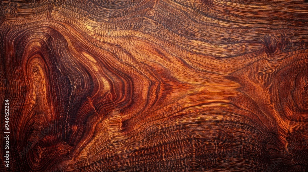 Top view of a smooth, polished wooden surface with a rich mahogany finish, ideal for a luxurious background Top view of a smooth, polished wooden surface with a rich mahogany finish, ideal for a luxurious background