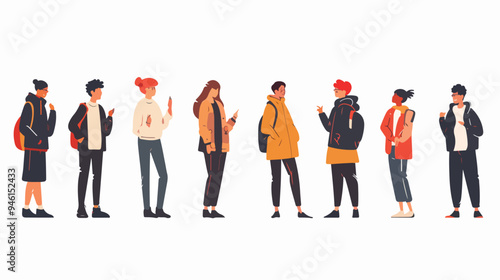 Professional Men and Women Engaging in Social Distancing Conversations