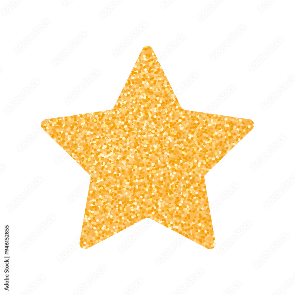 Star from gold glitter. Golden sparkles and sequin effect in form star. Shine shape from yellow circles for celebration, holiday. Vector illustration Star from gold glitter. Golden sparkles and sequin effect in form star. Shine shape from yellow circles for celebration, holiday. Vector illustration