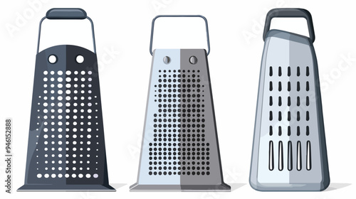 Professional Metal Hand Grater Kitchen Tool Flat Illustration