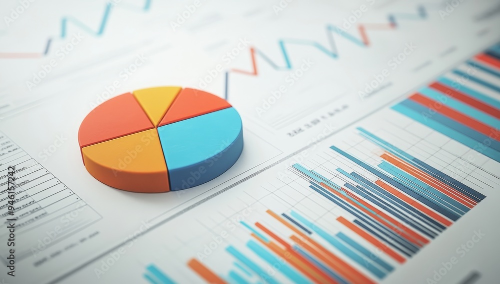 Business report. Graphs and charts. Image generated by AI Business report. Graphs and charts. Image generated by AI