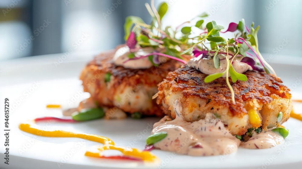 Delicious Crab Cakes with Creamy Sauce Delicious Crab Cakes with Creamy Sauce