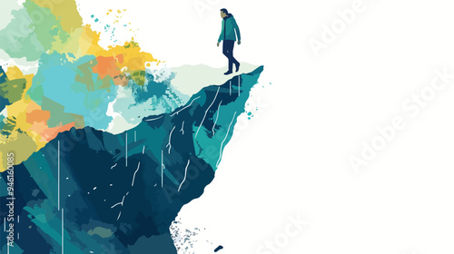 Risk-taker Concept Mixed Media Vector Illustration
