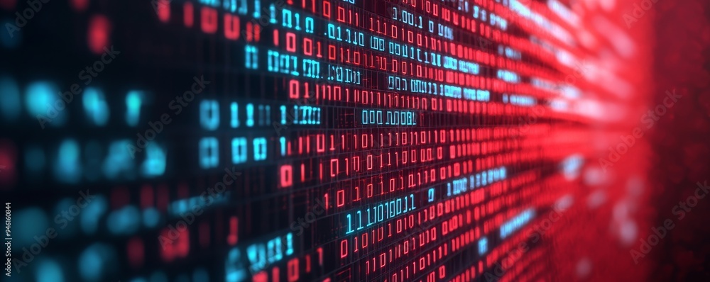 Obraz premium Cybersecurity programming, holographic firewalls, digital defense systems, dark tech setting