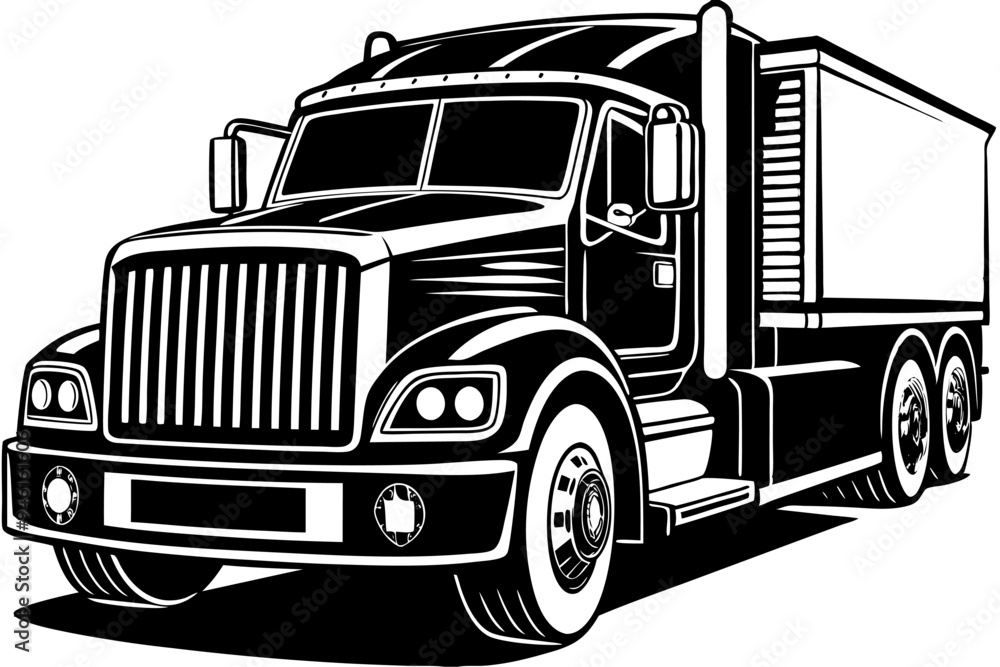 Heavy Truck vector art silhouette illustration Heavy Truck vector art silhouette illustration