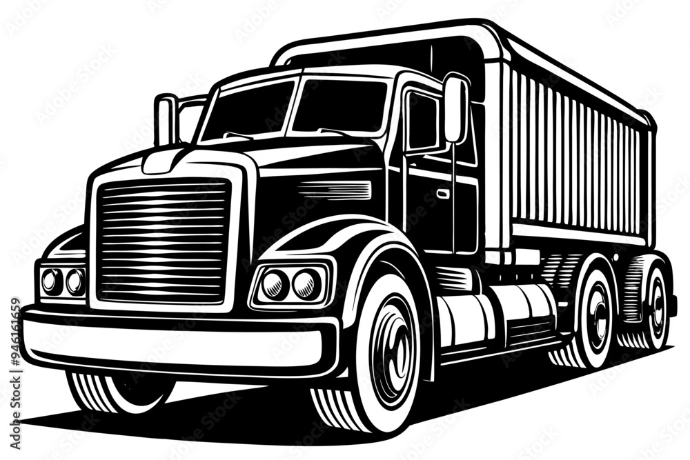 Heavy Truck vector art silhouette illustration Heavy Truck vector art silhouette illustration