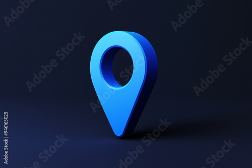 3D location pin icon for marking on maps isolated on background photo