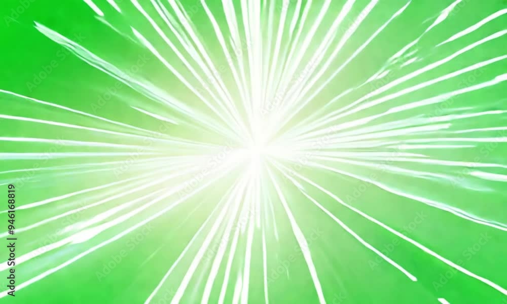 white rays of light on green screen