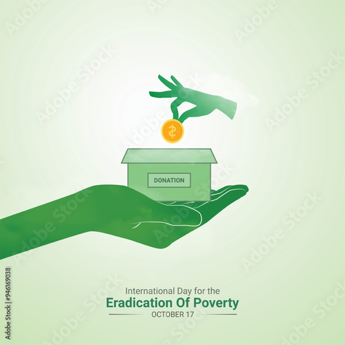 International Day for the Eradication of Poverty design for banner, social media, 3D Illustration