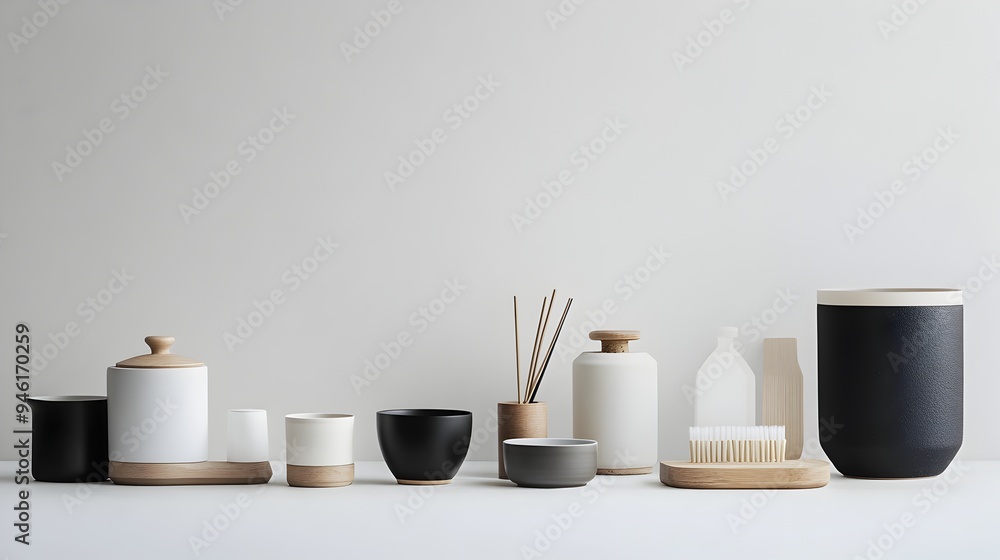 Diverse range of carefully positioned household essentials including various everyday objects and appliances Diverse range of carefully positioned household essentials including various everyday objects and appliances