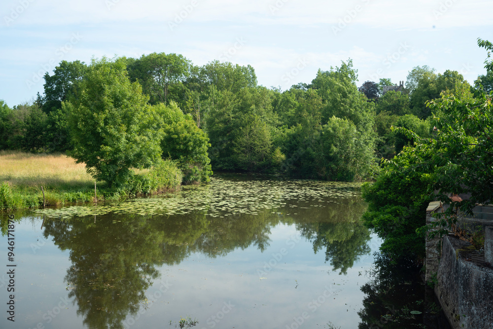 Rivière La Vonne, Sanxay, Vienne, 86, Region Nouvelle Aquitaine, France Rivière La Vonne, Sanxay, Vienne, 86, Region Nouvelle Aquitaine, France