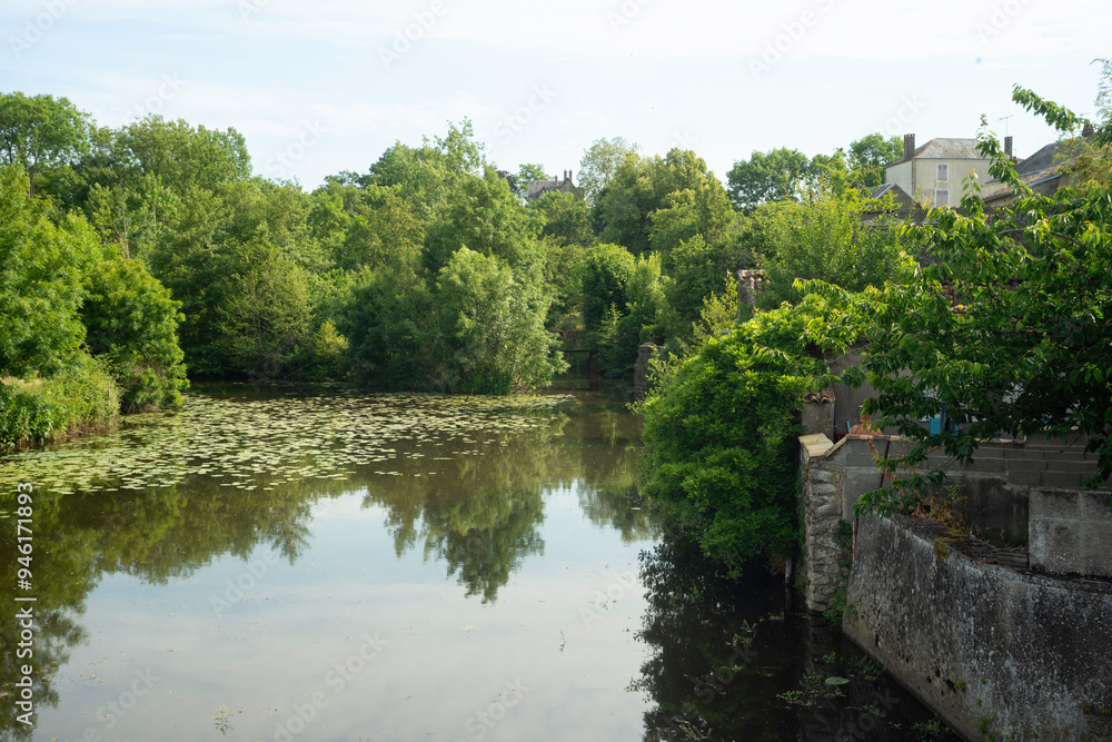 Rivière La Vonne, Sanxay, Vienne, 86, Region Nouvelle Aquitaine, France Rivière La Vonne, Sanxay, Vienne, 86, Region Nouvelle Aquitaine, France