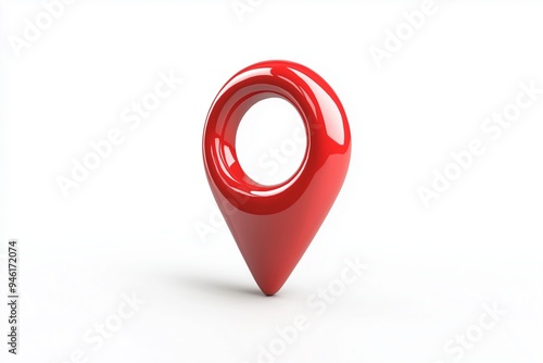 3D location pin icon for marking on maps isolated on background photo