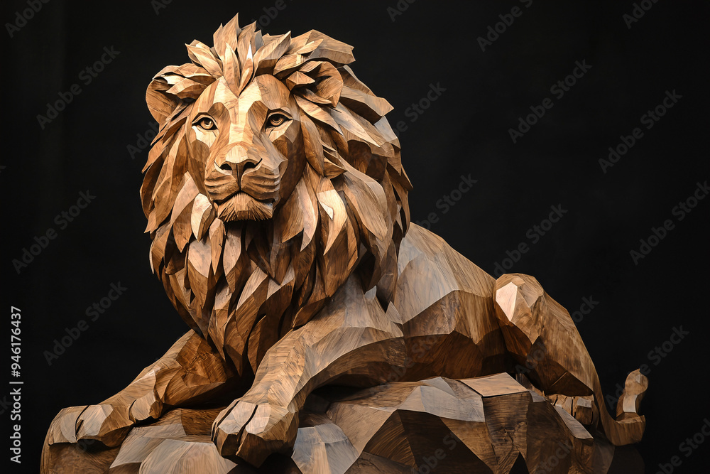 Fototapeta premium Wooden Lion