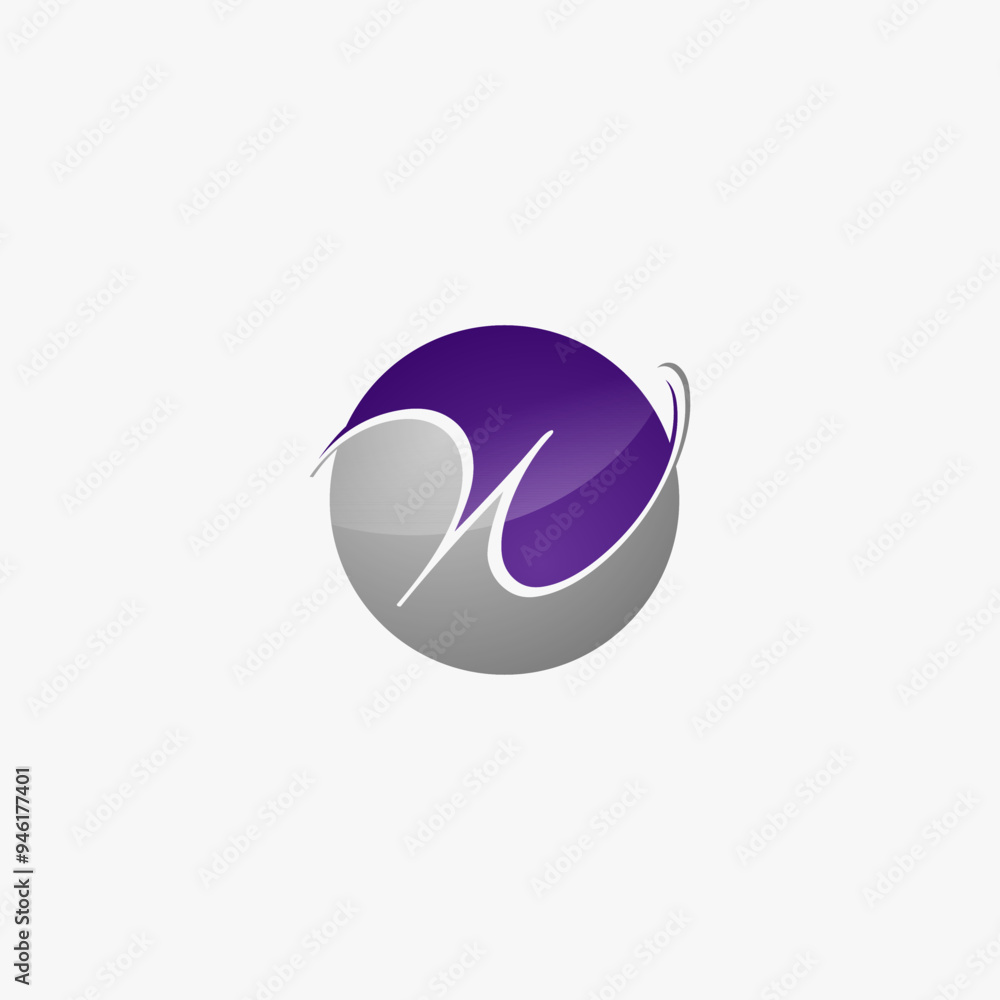 Letter W logo design in a circle