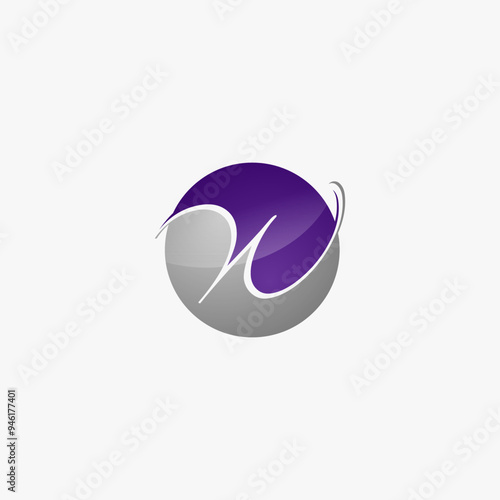 Letter W logo design in a circle