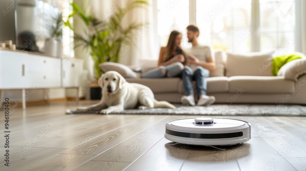 The Robotic Vacuum in Living Room The Robotic Vacuum in Living Room