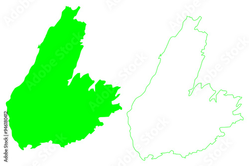Quadro su tela Cape Breton island (Canada, North America, Nova Scotia Province) map vector illu