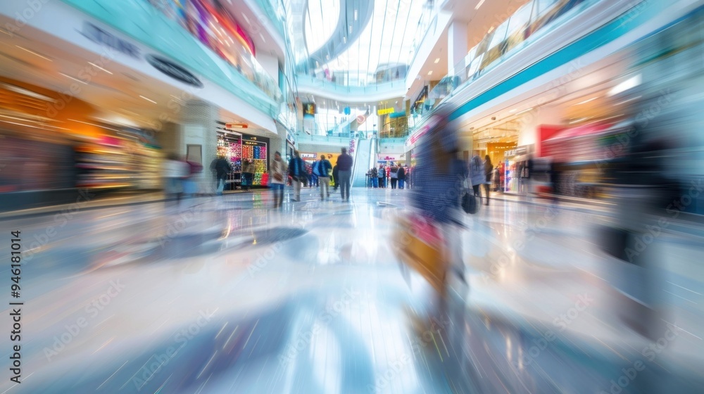 Motion Blurred People in the Shopping Mall. Motion Blurred People in the Shopping Mall.