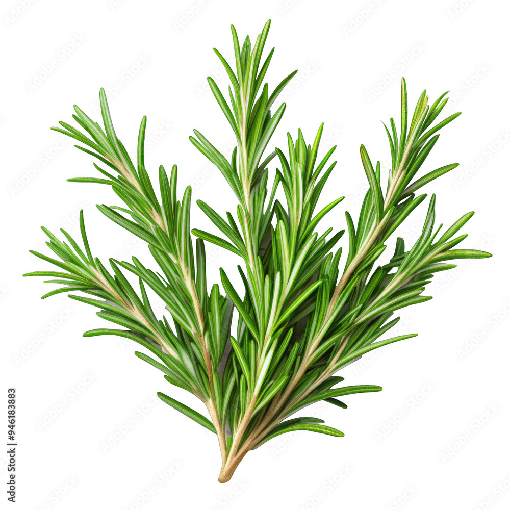 Fototapeta premium Fresh Rosemary Sprigs on a transparent background.