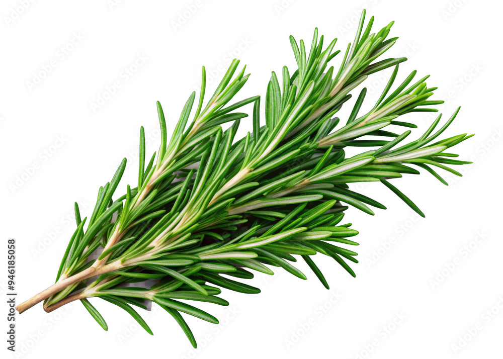 Fototapeta premium Fresh Rosemary Sprigs on a transparent background.