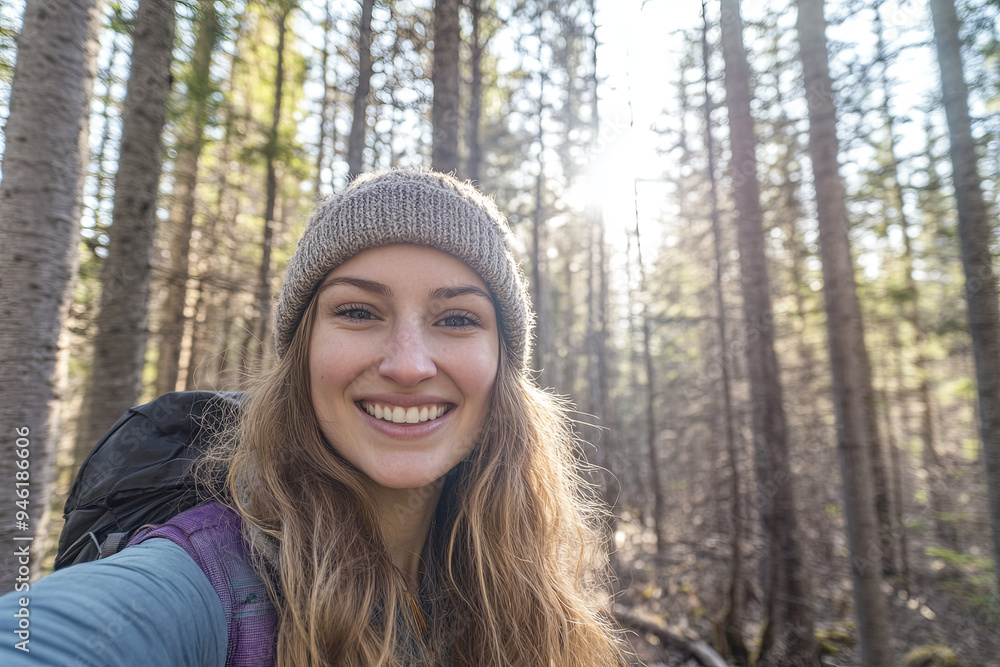 Selfie in a forest during a hike
Selfie in a forest during a hike