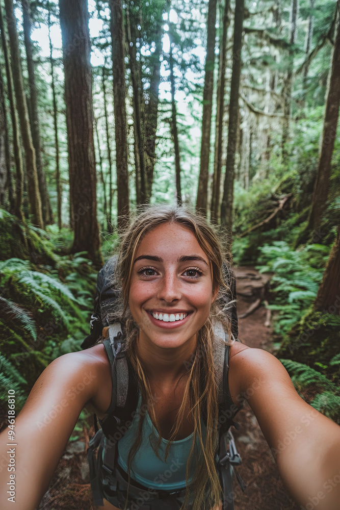 Selfie in a forest during a hike
Selfie in a forest during a hike