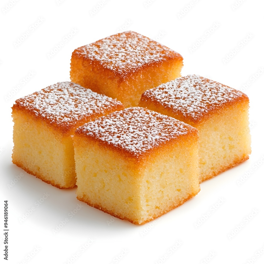 Perfectly Crafted French Financier Cakes Isolated on White Perfectly Crafted French Financier Cakes Isolated on White