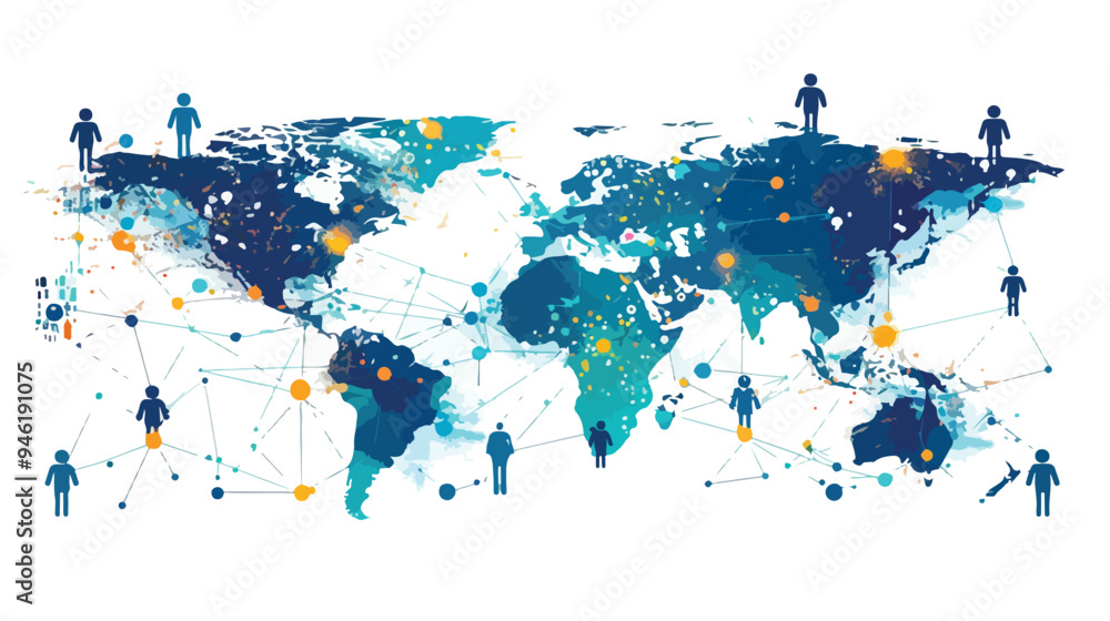 Obraz premium Global Connectivity and Technology Integration Concept