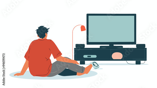 Television Addiction Problem Vector Illustration