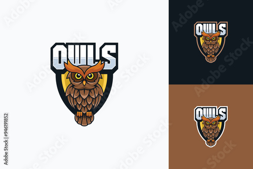 Owl mascot logo design vector