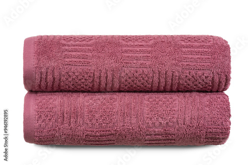 multi-colored Terry cotton bath towels, isolate on a white background