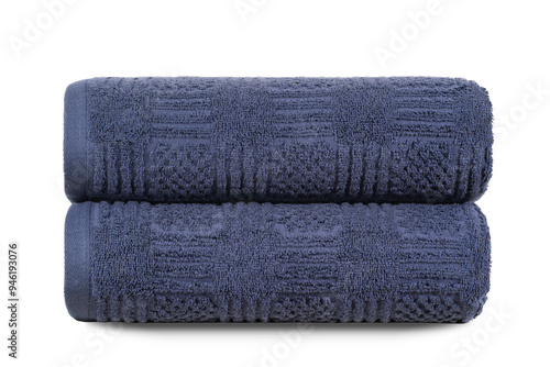 multi-colored Terry cotton bath towels, isolate on a white background