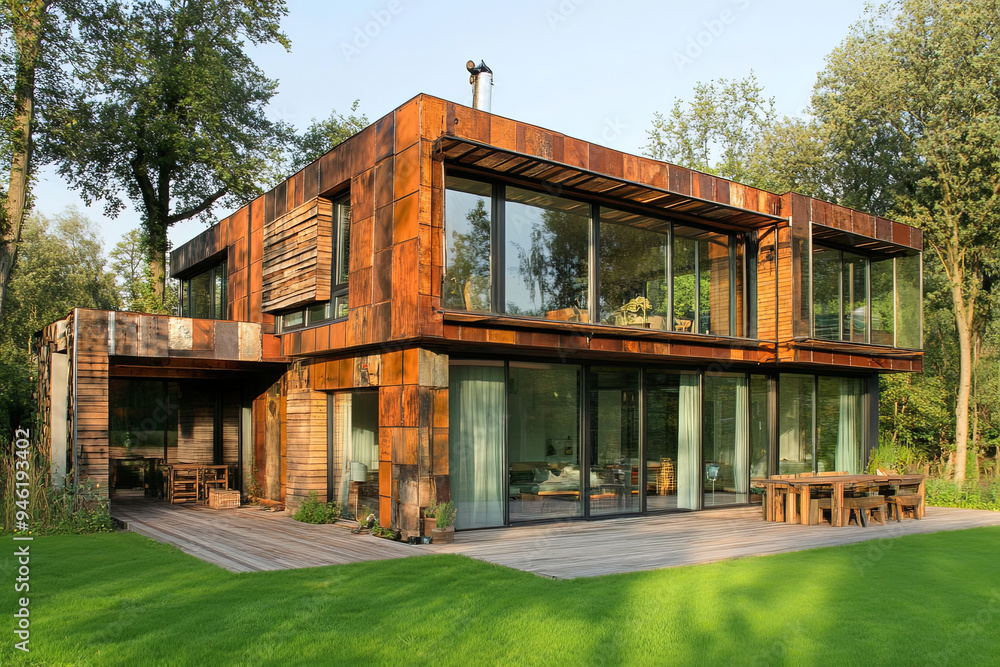 House built with recycled materials
House built with recycled materials