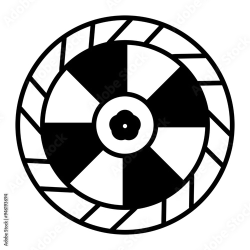 Brake disc icon. black fill icon