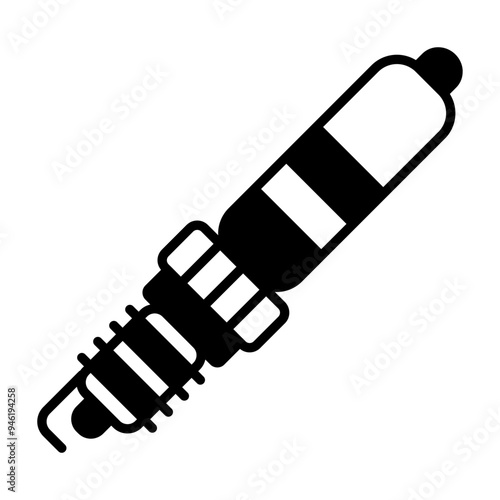 Sparkplug icon. black fill icon