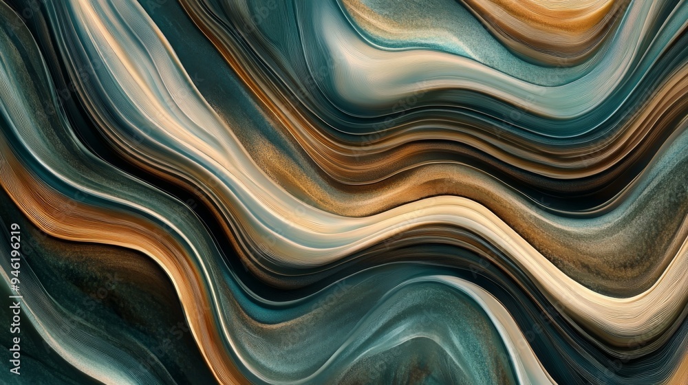 Abstract liquid marble texture with wavy golden veins Abstract liquid marble texture with wavy golden veins