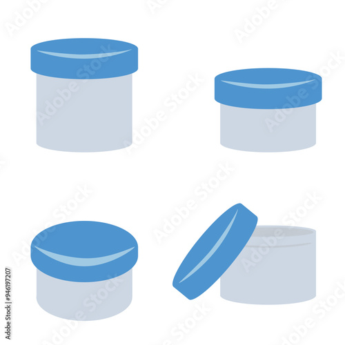 シンプルな複数の軟膏容器のイラスト