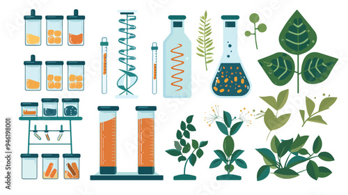 Science of Breeding Mixed Media Flat Vector Isolated