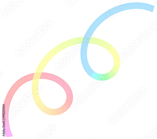 Abstract Pastel Rainbow Gradient Loop Line PNG