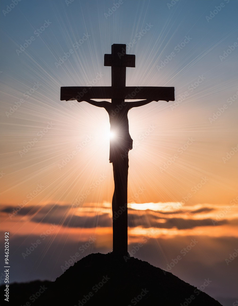 Crucifixion Of Jesus Christ , Cross At Sunset Crucifixion Of Jesus Christ , Cross At Sunset
