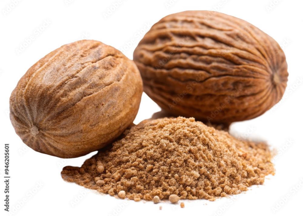 Whole Nutmeg on a transparent background. Whole Nutmeg on a transparent background.