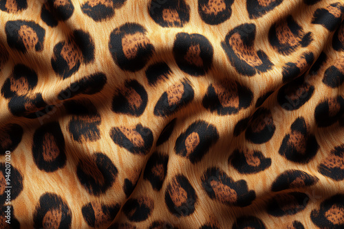 Animal print fabric, flat design, front view, safari theme, 3D render. Generative ai.