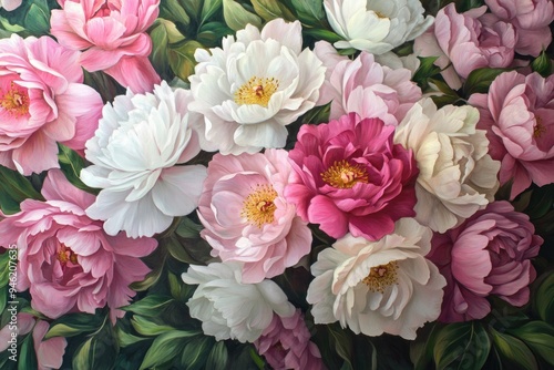 Pink and White Flowers Bunch