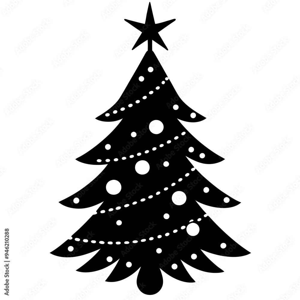 Christmas tree with ornaments vector illustration.
Christmas tree with ornaments vector illustration.